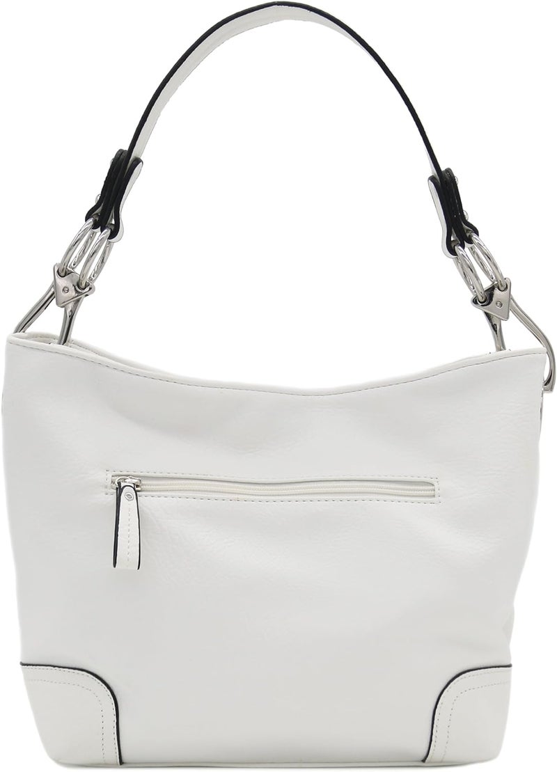 Alyssa Hobo Shoulder Bag with Big Snap Hook Hardware - Image 5
